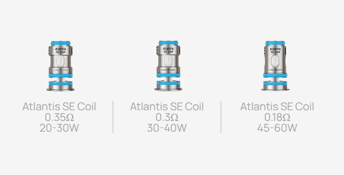 Aspire Atlantis SE Coils with recommended wattages