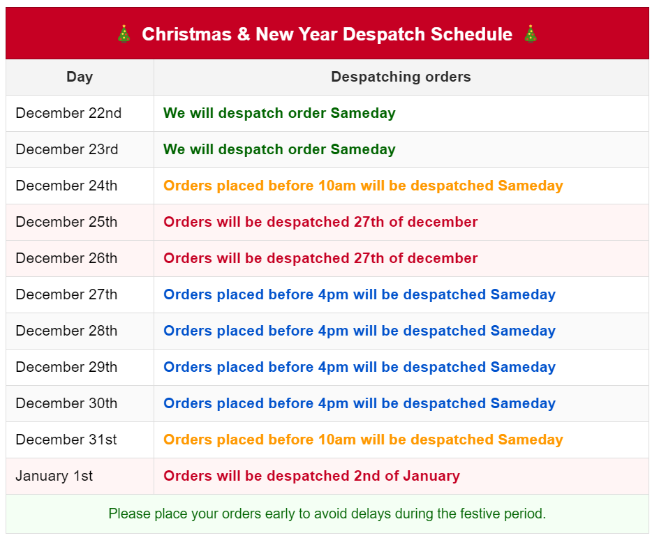 EcigZoo 2025 Christmas Dispatch Schedule