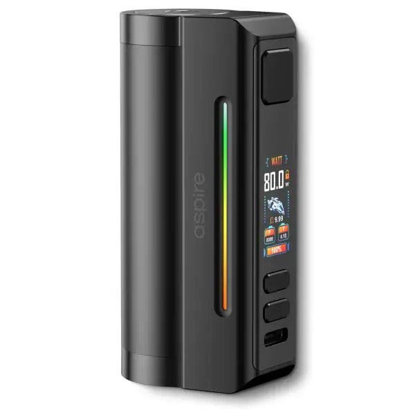 Black vape mod on white background