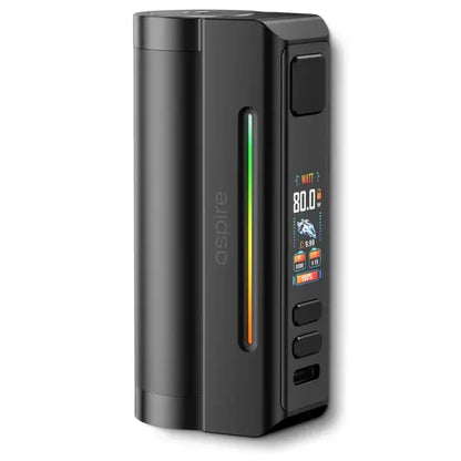 Black vape mod on white background