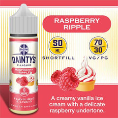 Dainty's - Raspberry Ripple 50ml Shortfill E-liquid - Dainty 