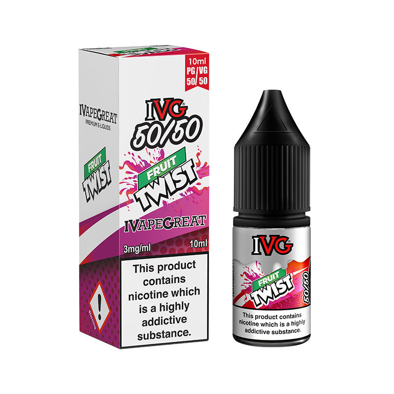IVG Fruit Twist E-Liquid available in 3mg, 6mg and 12mg 10ml bottles at ecigzoo.