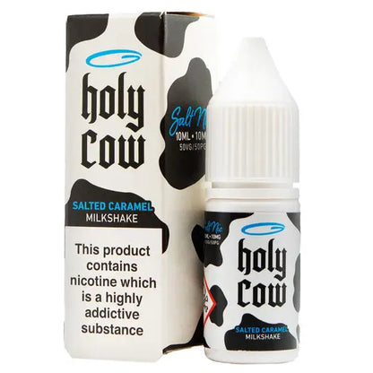 Holy Cow nic salts in 10mg or 20mg Salted Caramel Milkshake