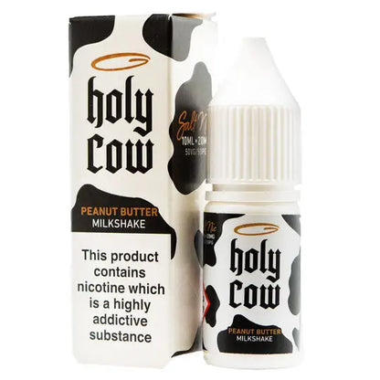 Holy Cow nic salts in 10mg or 20mg Peanut Butter Milkshake
