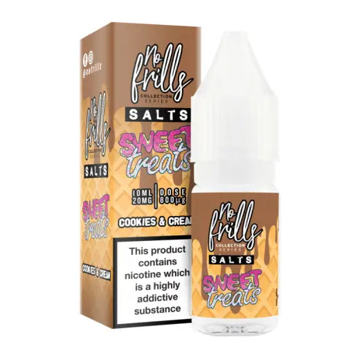 EcigZoo :No Frills Nic Salt Range, Cookies & Cream / 10mg, E-liquid - No Frills Nic Salts