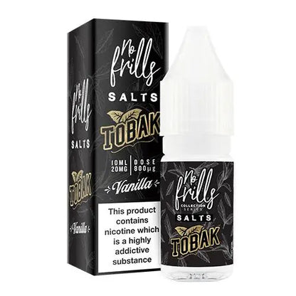 EcigZoo :No Frills Nic Salt Range, Vanilla Tobacco / 20mg, E-liquid - No Frills Nic Salts