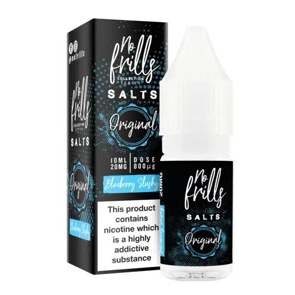 EcigZoo :No Frills Nic Salt Range, Blueberry Slushy / 10mg, E-liquid - No Frills Nic Salts
