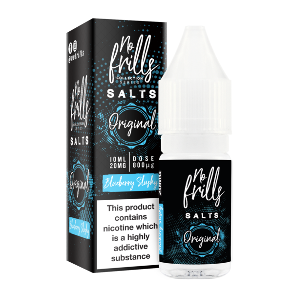 EcigZoo :No Frills Nic Salt Range, Blueberry Slushy / 10mg, E-liquid - No Frills Nic Salts