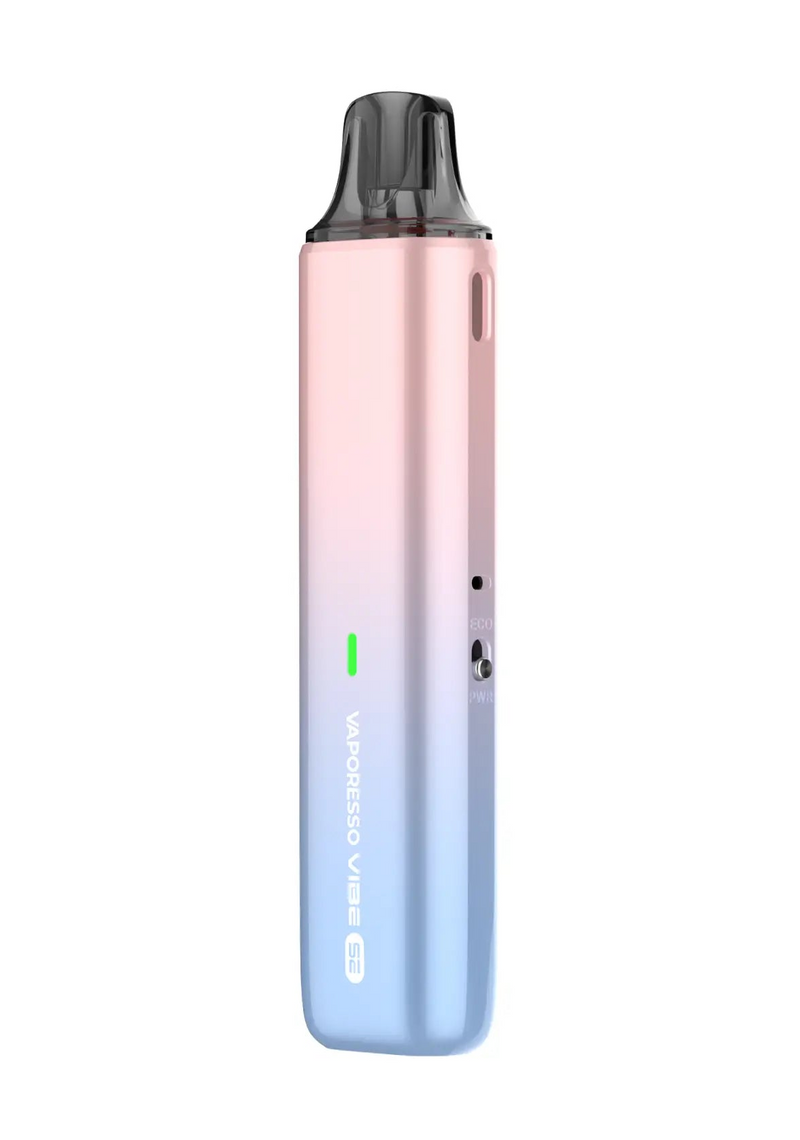 Pink and Blue Gradient Vape Pod kit on a white background
