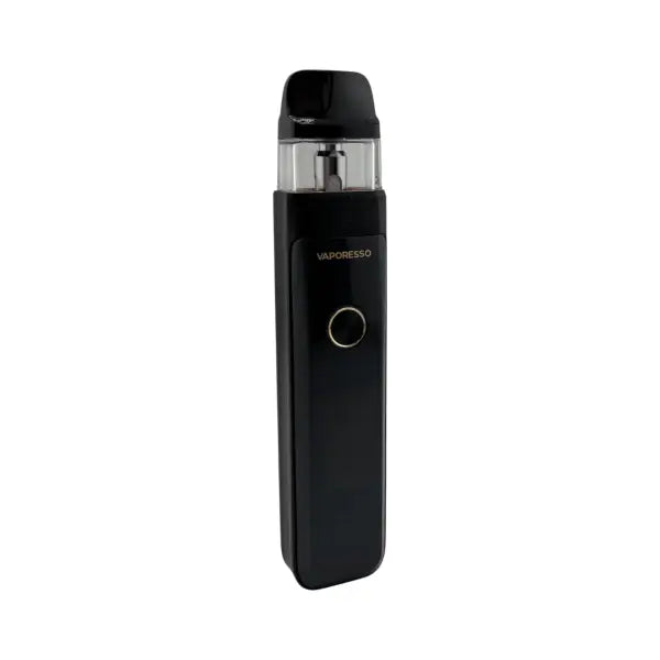 Black vape pod kit device on a white background