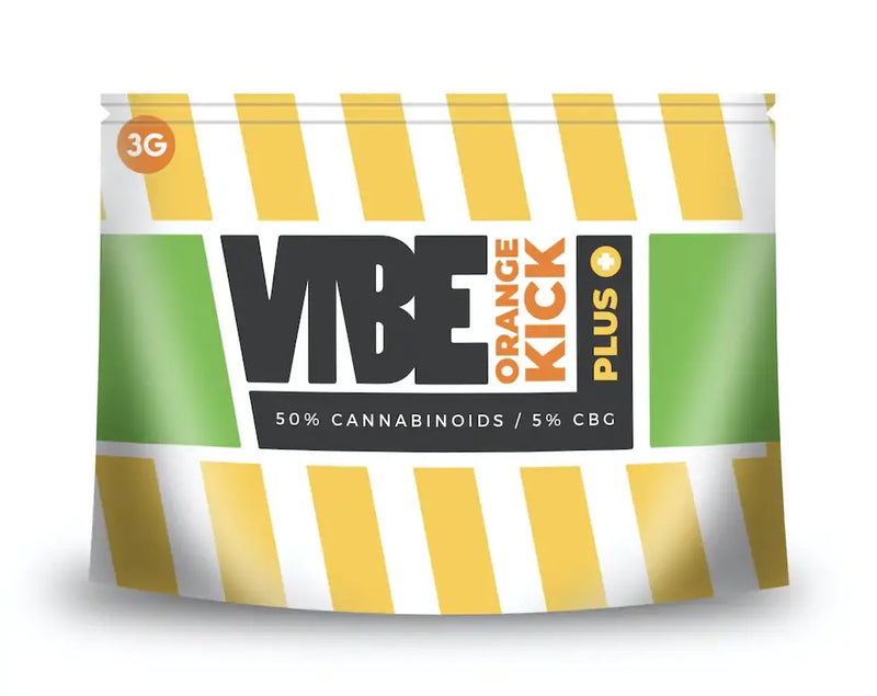 Vibe - Orange Kick 50% CBD & CBG Infused Leaf - 3G Pouch