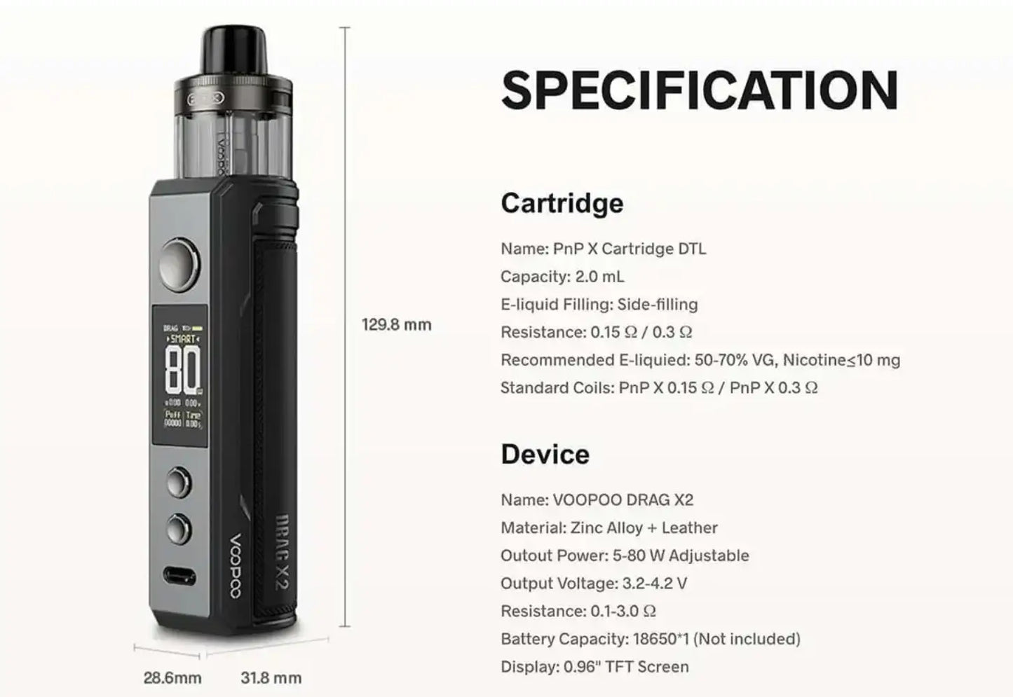 VooPoo Drag X2 Vape Pod Kit Kits Voopoo