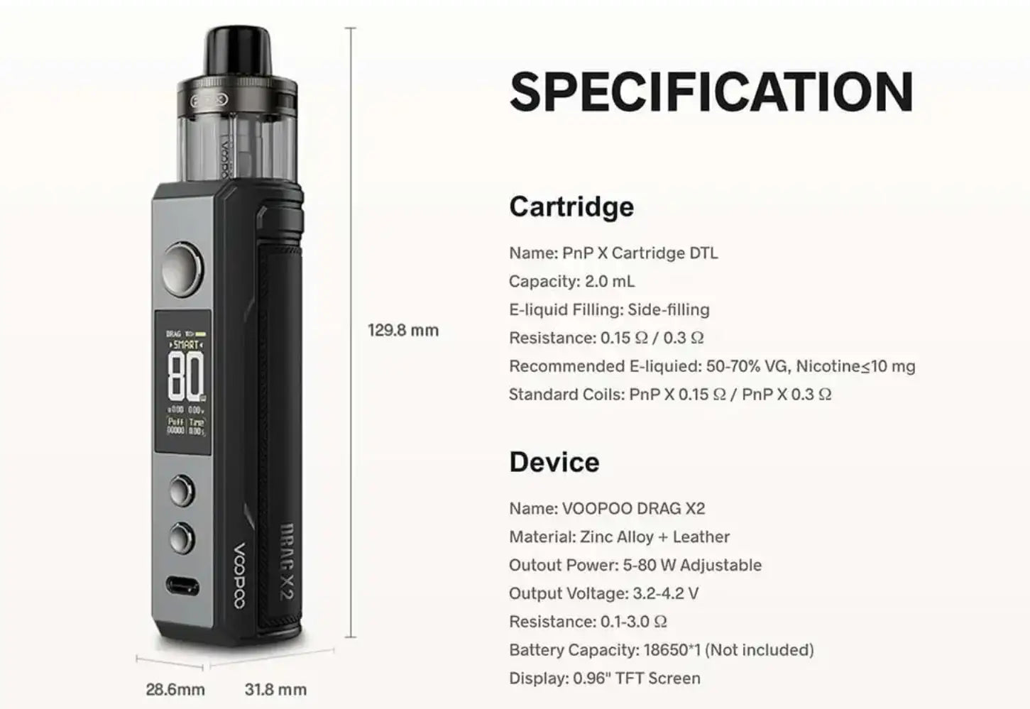 VooPoo Drag X2 Vape Pod Kit Kits Voopoo