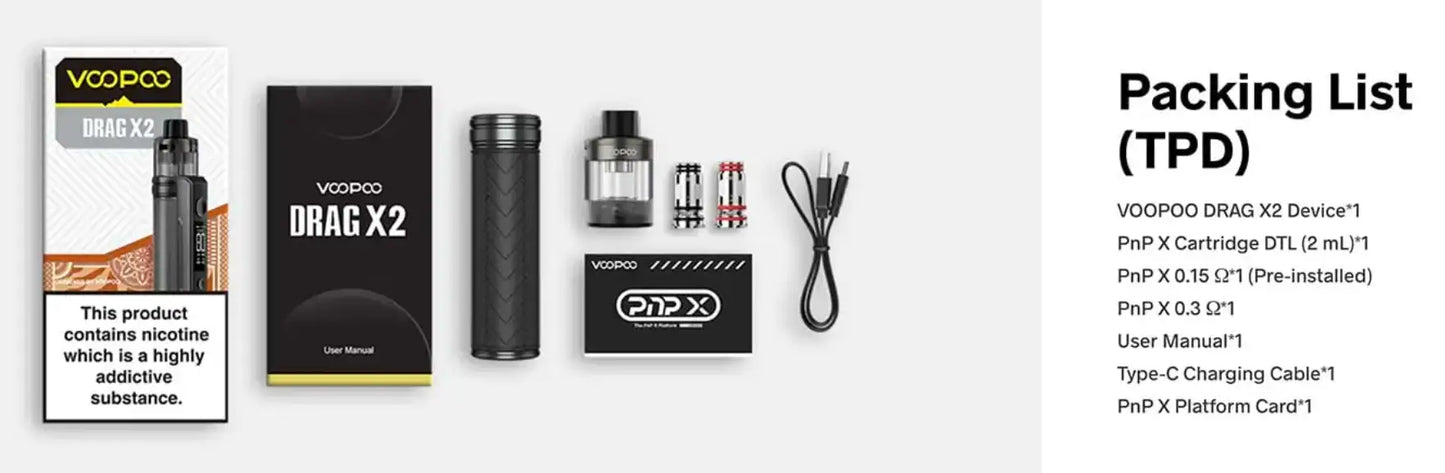 VooPoo Drag X2 Vape Pod Kit Kits Voopoo