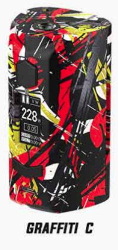 EcigZoo :Rincoe Manto S 228w Box Mod, Graffitti C (Black/Red), 